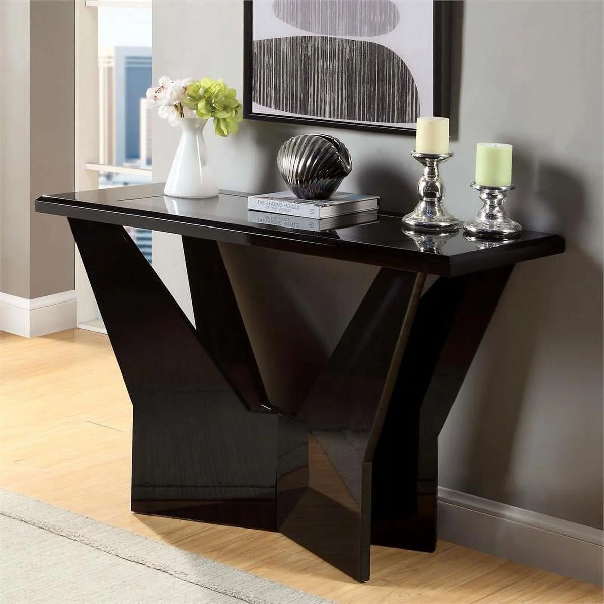 Black 3-Piece Wood Coffee Table Set V92929