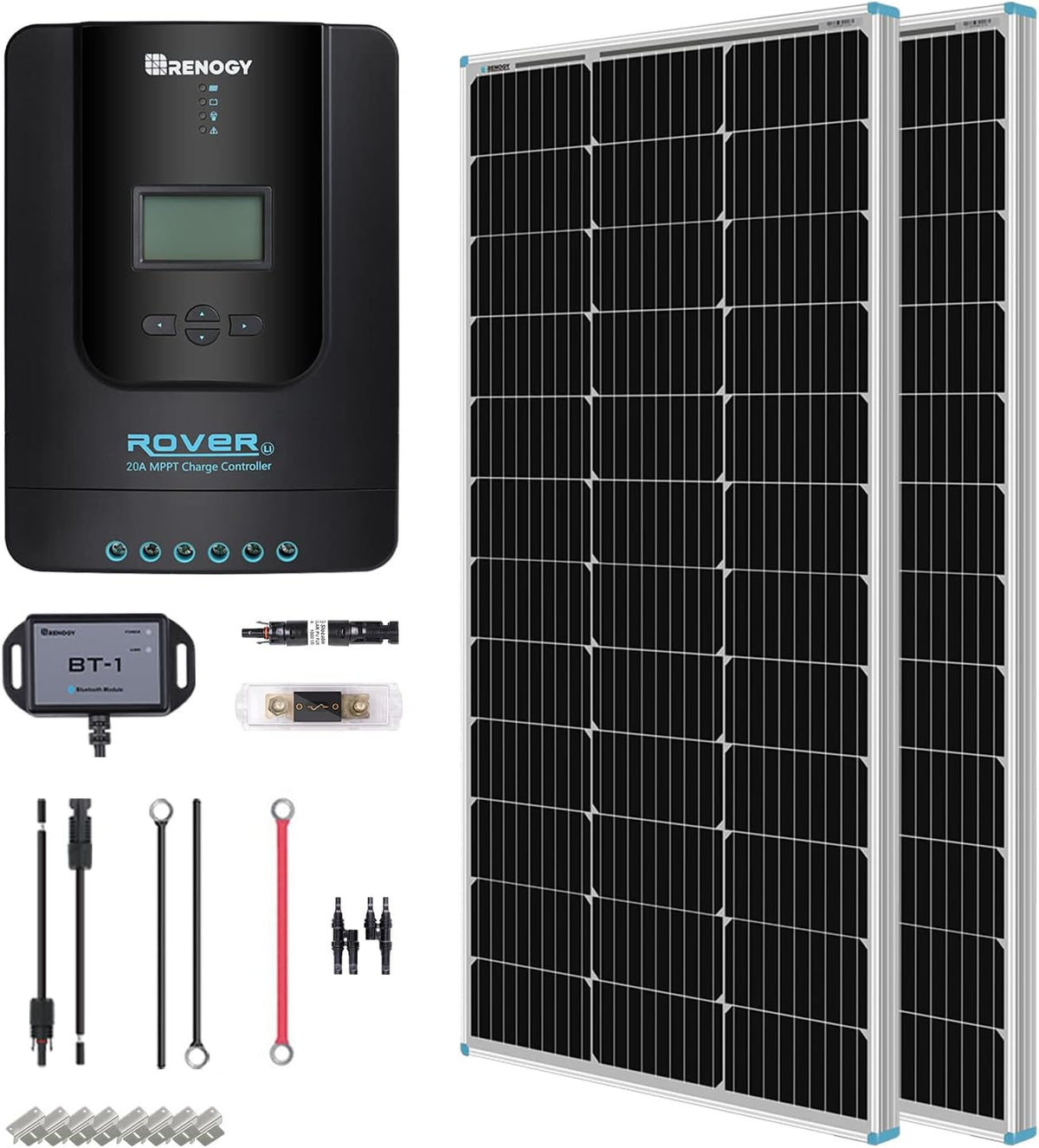 200 Watt 12 Volt Monocrystalline Panel 20A MPPT Charge Controller Set D45199
