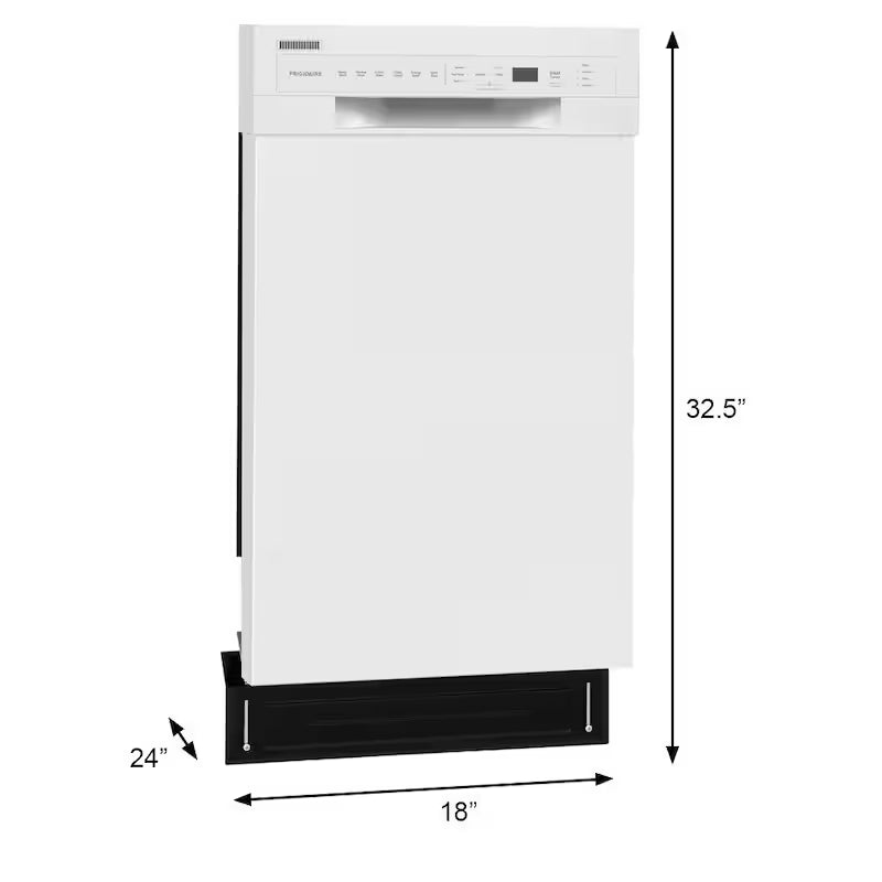 White 18 in. Built-In Dishwasher with Stainless Steel Tub U7391