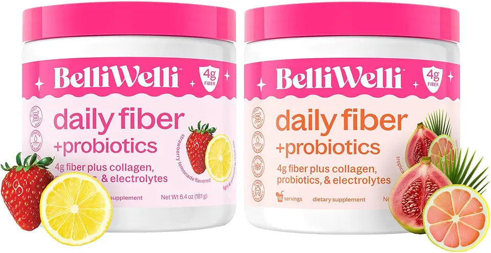 Strawberry Lemonade & Tropical Breeze Fiber Supplement with Collagen, Probiotics & Electrolytes A545743
