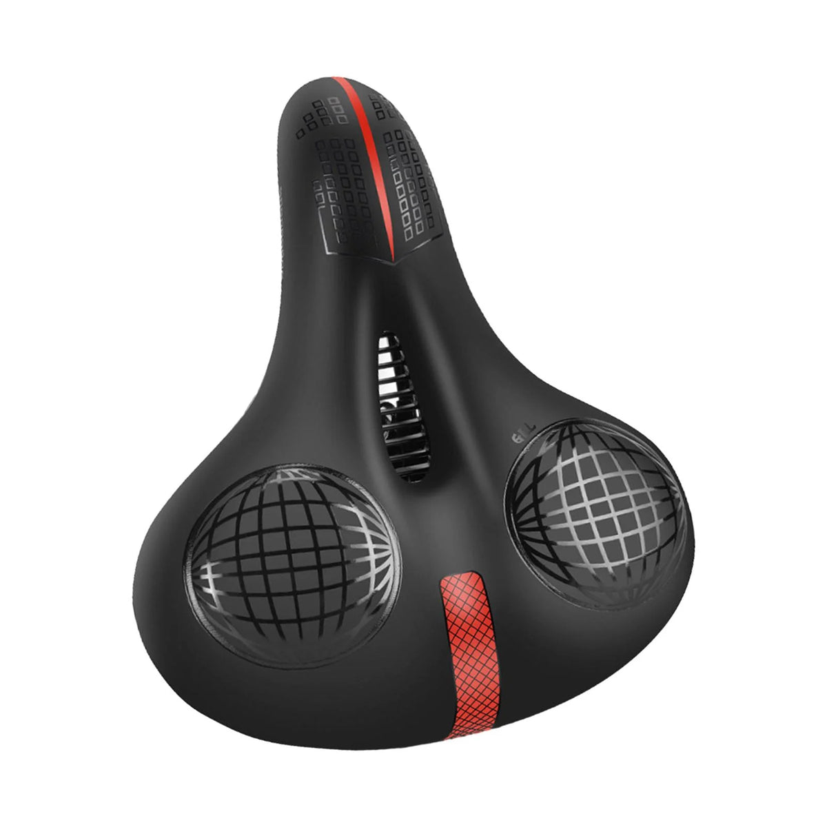Black and Red Padded Bike Seat Cushion R823