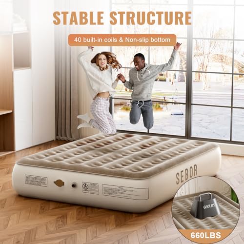 Queen Air Mattress with Built in Pump, 18" T358635