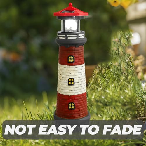 Solar Powered Rotating Lighthouse Statue D933206