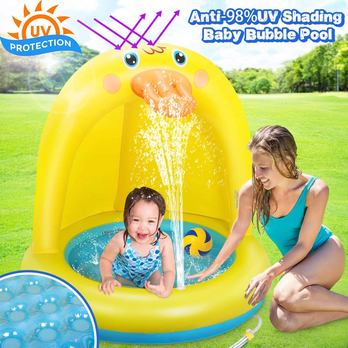 Inflatable Baby Pool with Canopy R686165