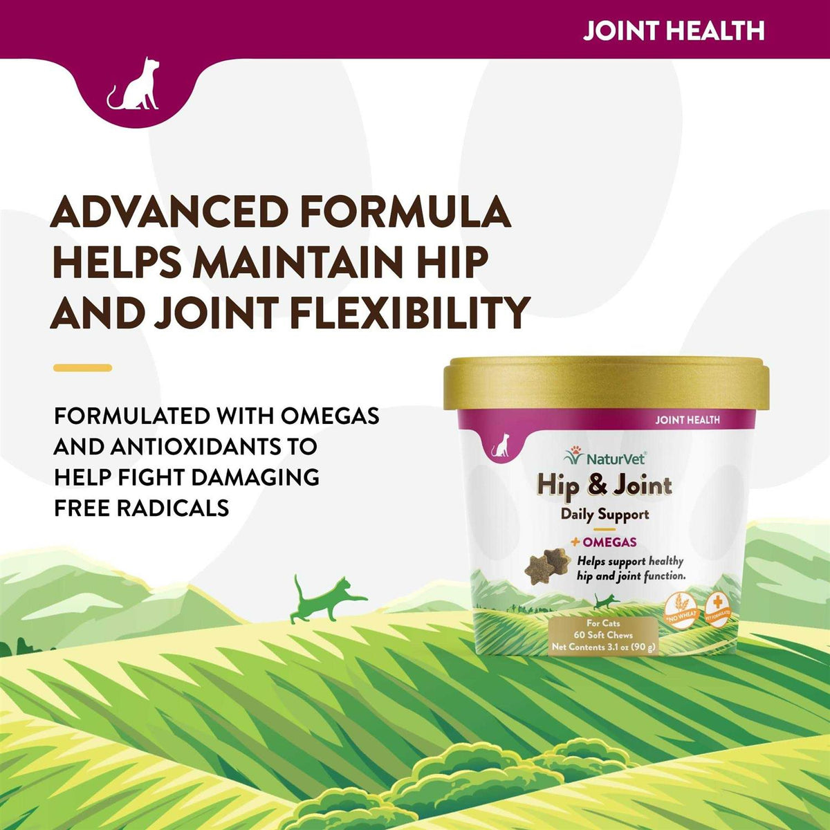 Hip Joint Plus Omegas Soft Chews Cat Supplement T9676