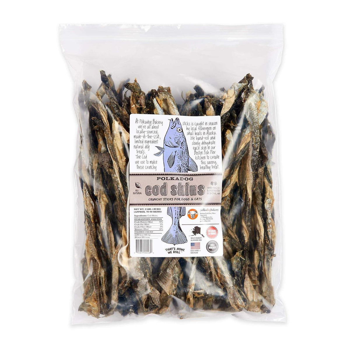 Cod Skins Crunchy Sticks for Dogs B756