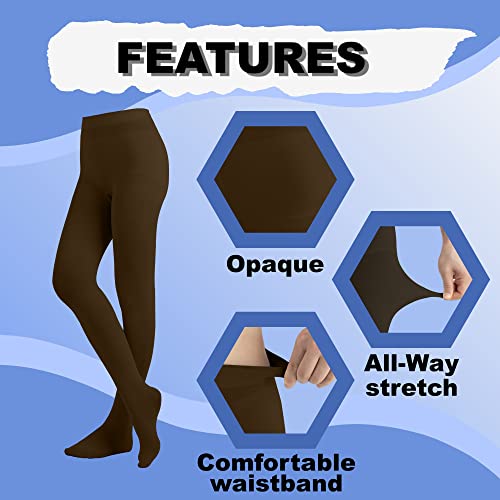 Women's Solid Colored Opaque Microfiber Footed Tights I723558