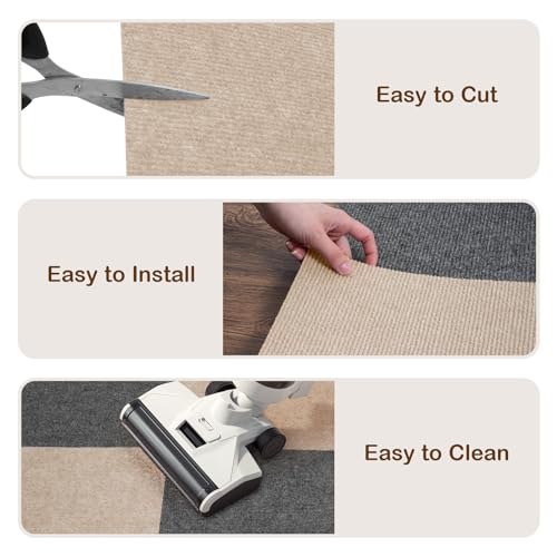 12 Pack Dark Grey Self Adhesive Carpet Floor Tiles P6427