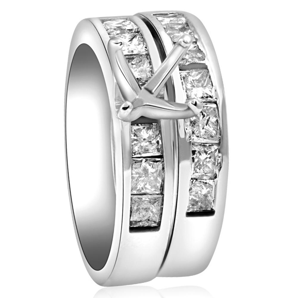 14K Princess Cut Diamond Engagement Ring Setting F943