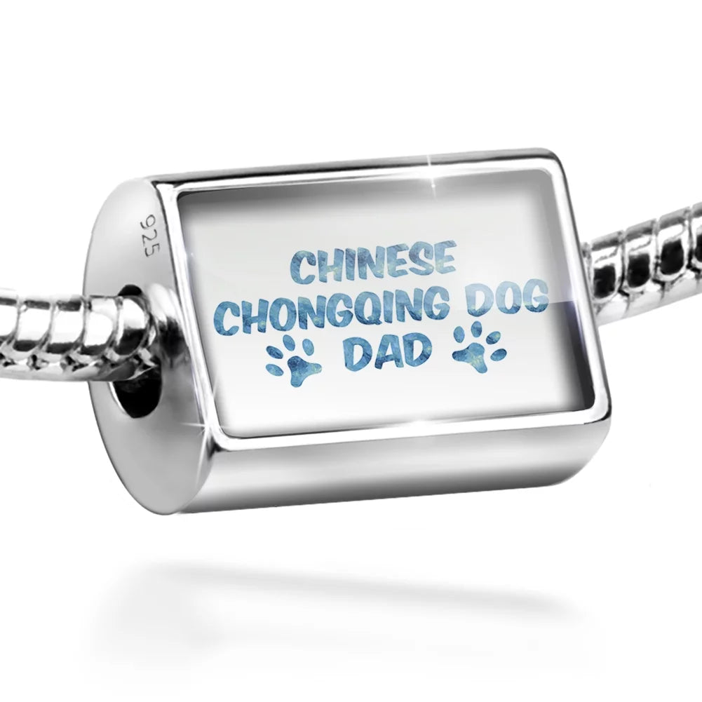 Chinese Chongqing Dog 925 Sterling Silver Bead Y500160