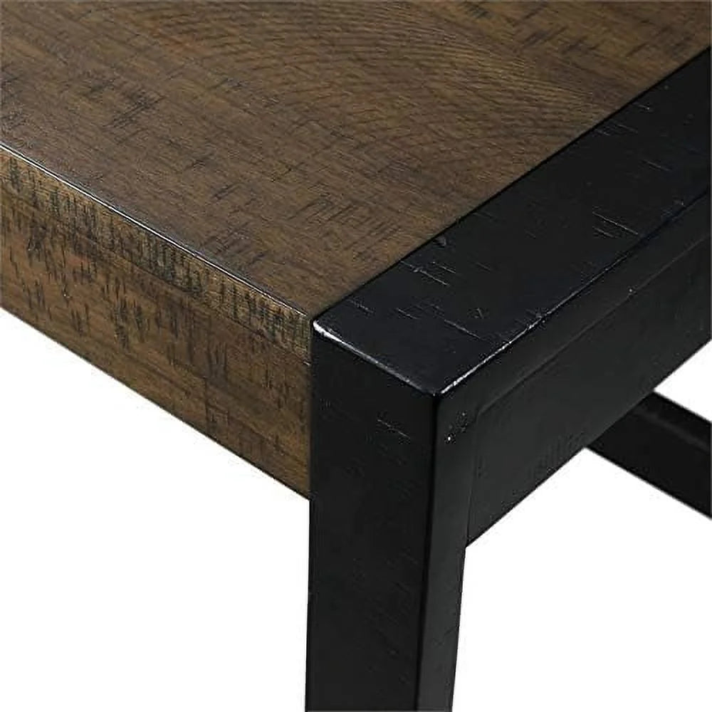 Walnut and Taupe Fabric Sofa Bar Table Set with 3 Upholstered Stools A458