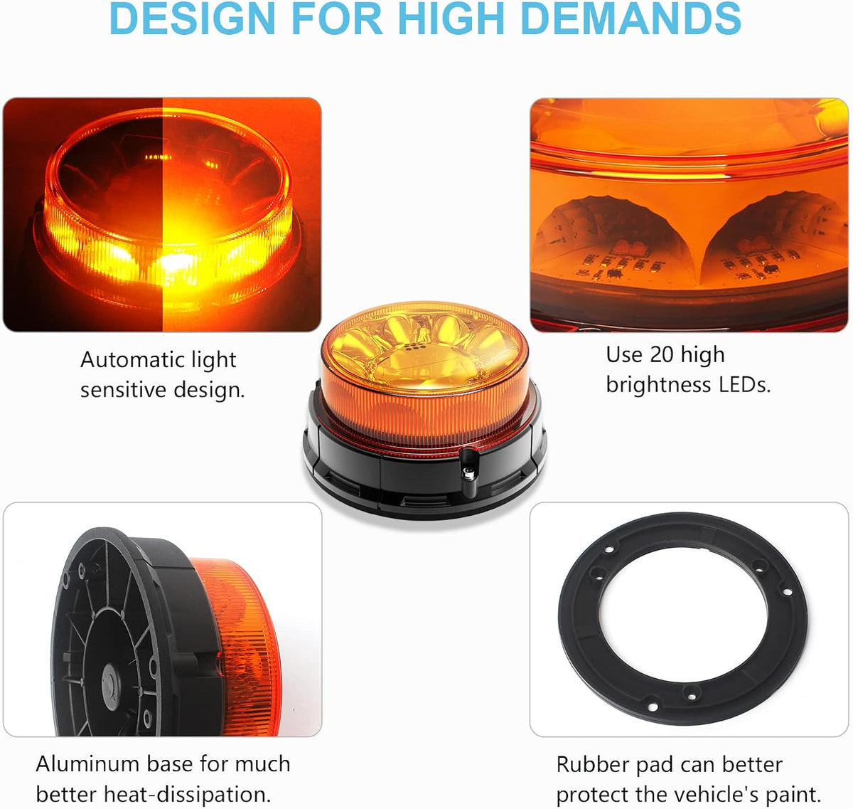 80W Automatic Light-sensitive Warning Strobe Light for Trucks B8885