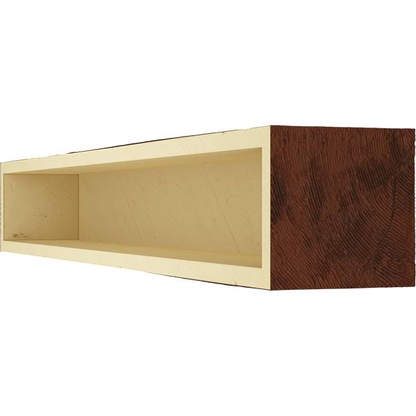 Rough Sawn Faux Wood Fireplace Mantel, Natural Pecan W6710