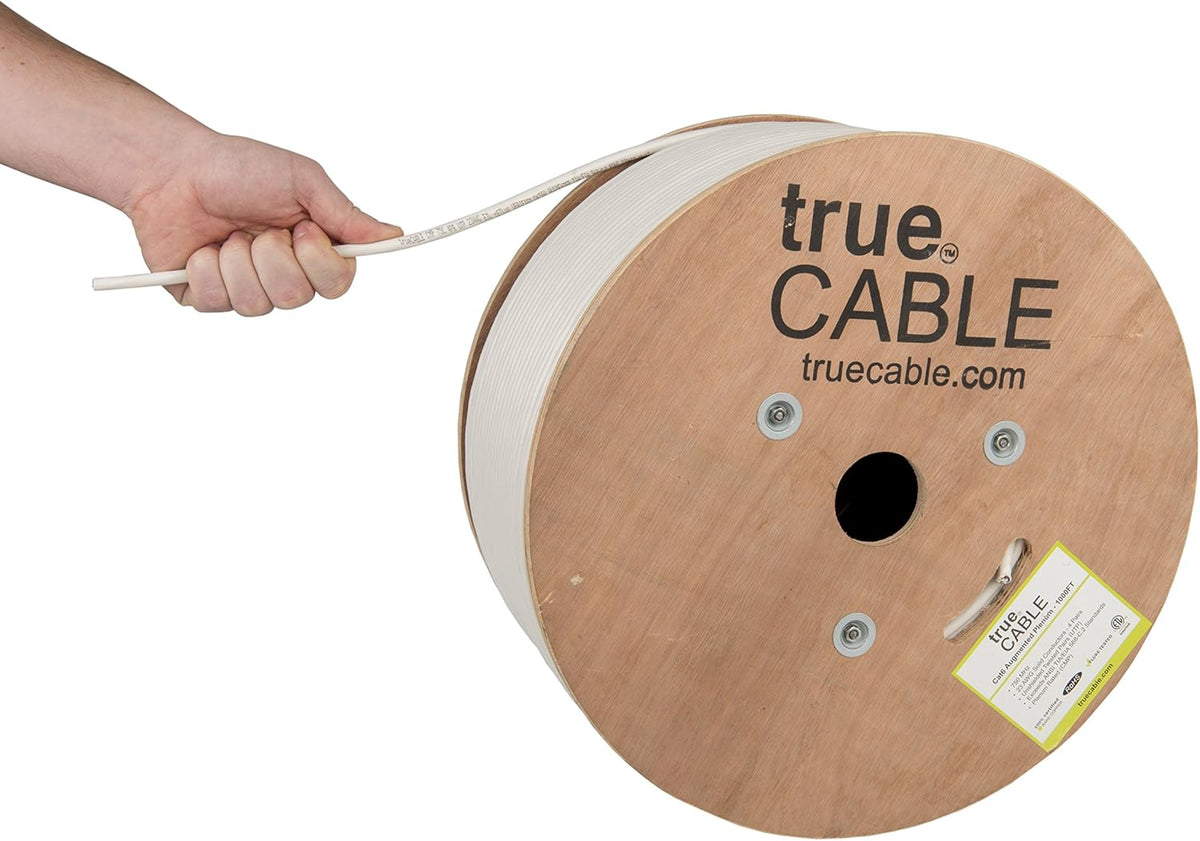 Cat6A Plenum 1000ft Purple 23AWG 4 Pair Solid Bare Copper Bulk Ethernet Cable D963171