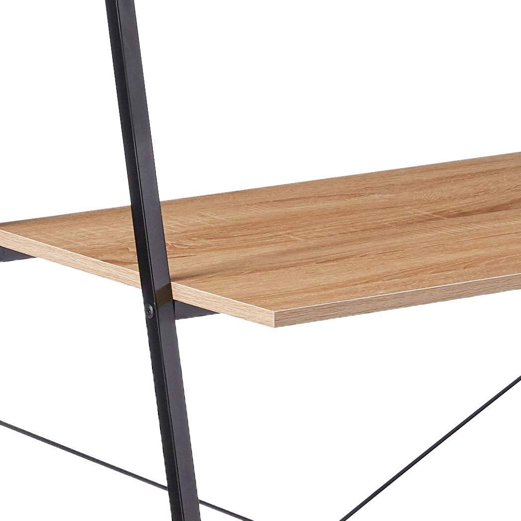 Black Steel Frame Desk with Bookcase F353