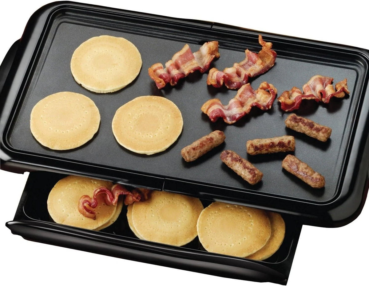 Non-Stick Electric Griddle with Drip Pan, 10 x 20 Inch, Black M45030