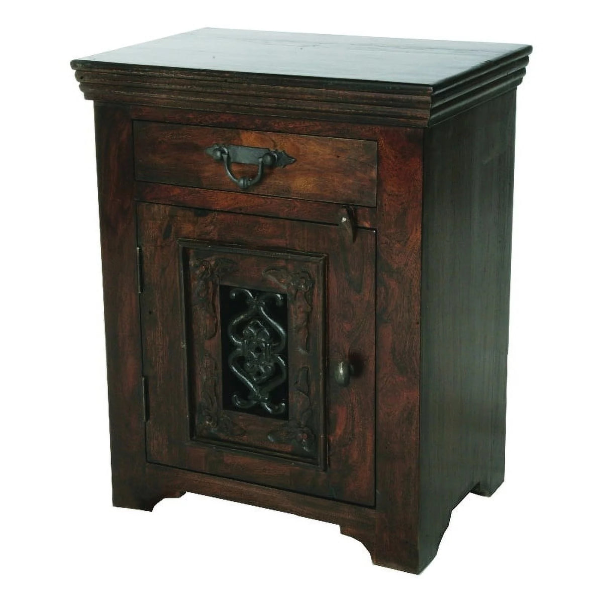 Dark Chocolate Brown Acacia Wood Nightstand G9800
