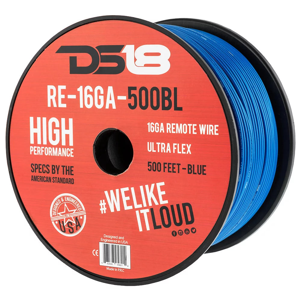 16 Gauge 500' Feet Red Primary Remote Wire 12V Auto Wiring Cable AWG Ultra Flex Spool Q7901