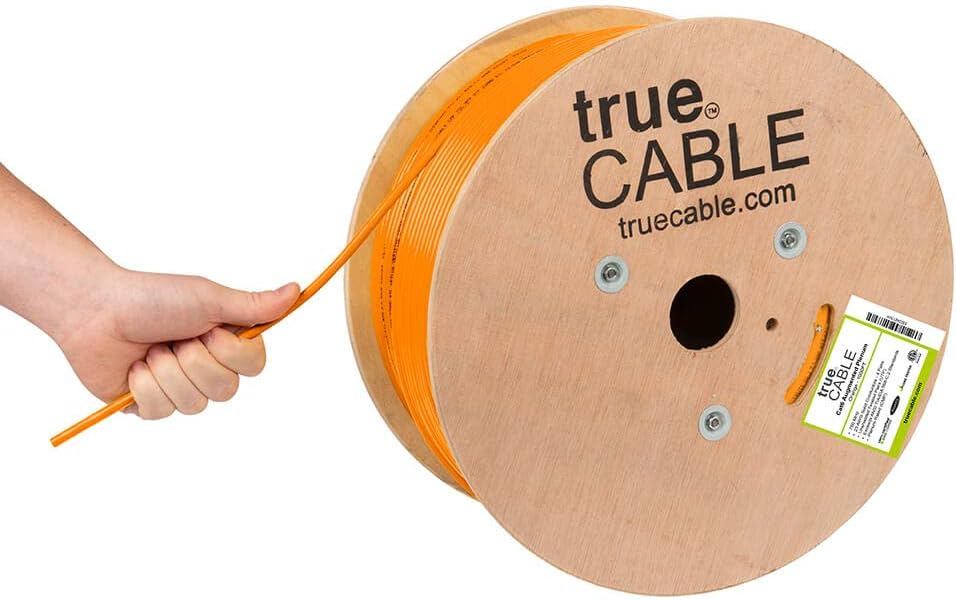 Cat6A Plenum 1000ft Purple 23AWG 4 Pair Solid Bare Copper Bulk Ethernet Cable D963171