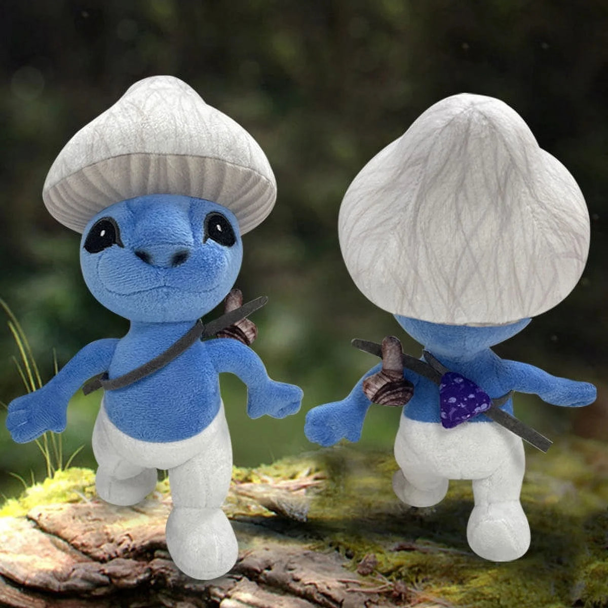 Blue Mushroom Cat Plush Toy 10'' Stuffed Animal Plushie Doll N89049