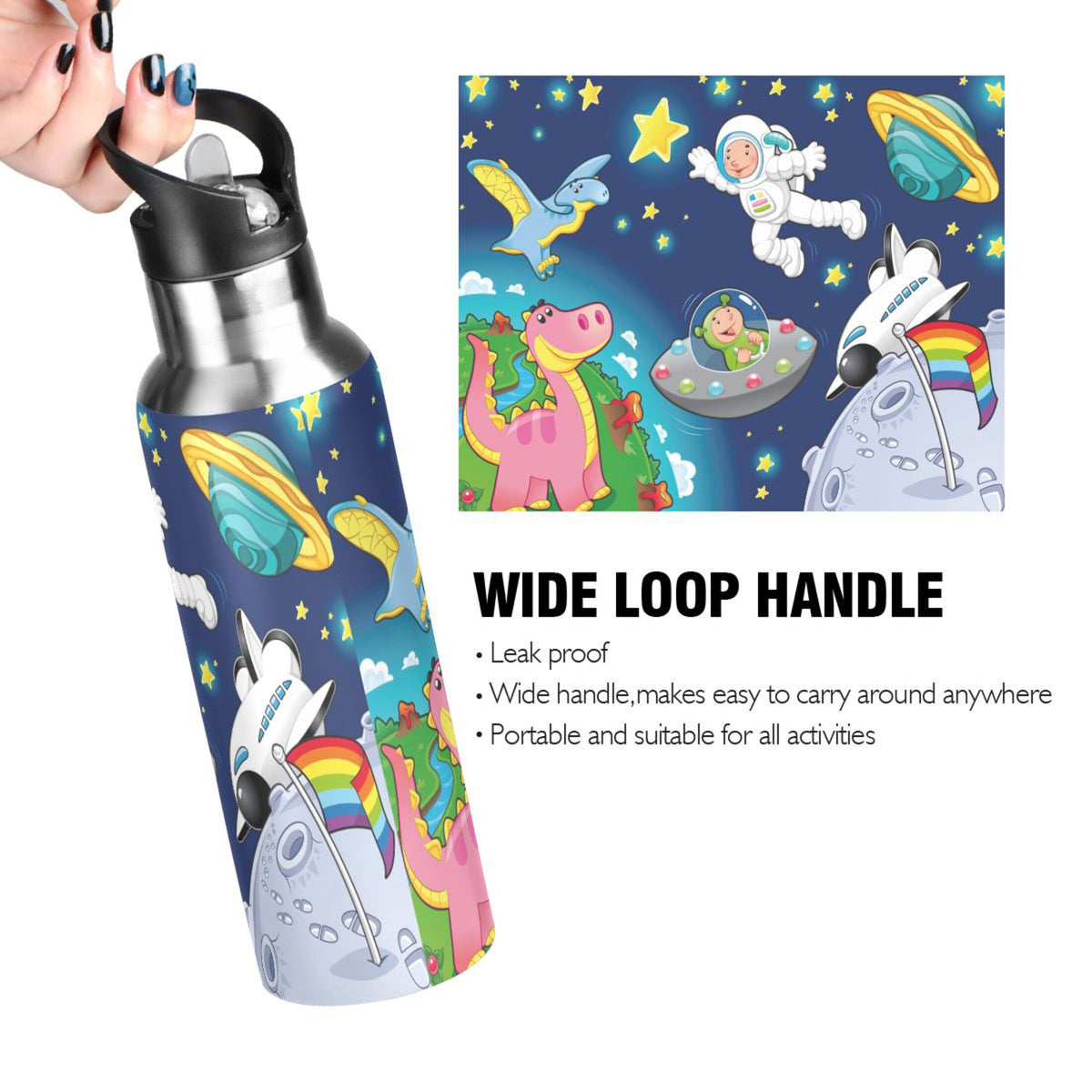 Stainless Steel Vacuum Insulated Water Bottle with Straw Lid 20 OZ N887