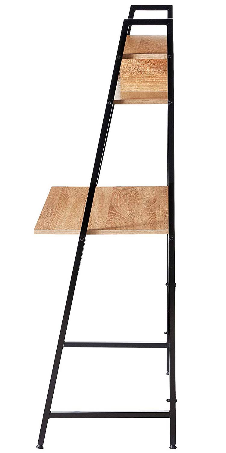 Black Steel Frame Desk with Bookcase F353