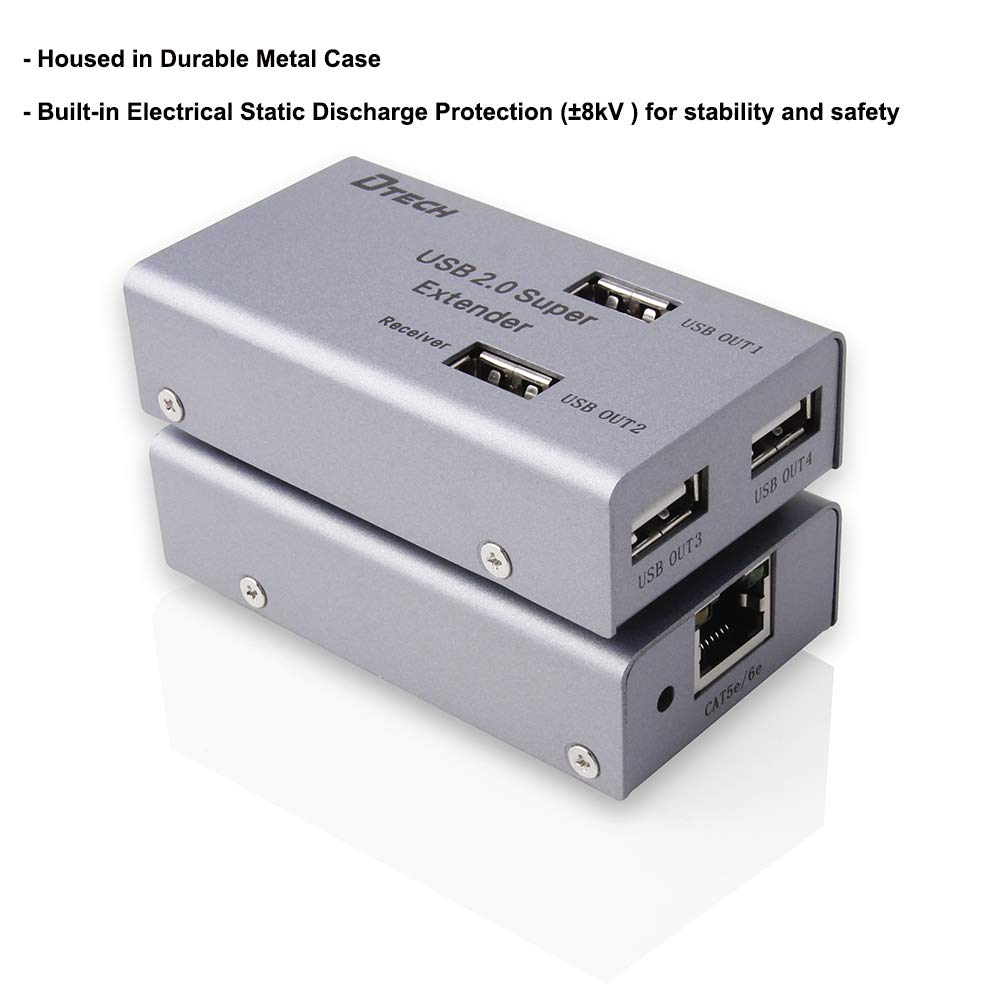 50m USB Extender over Ethernet Cat5 Cat6 with 4 USB Ports A384715