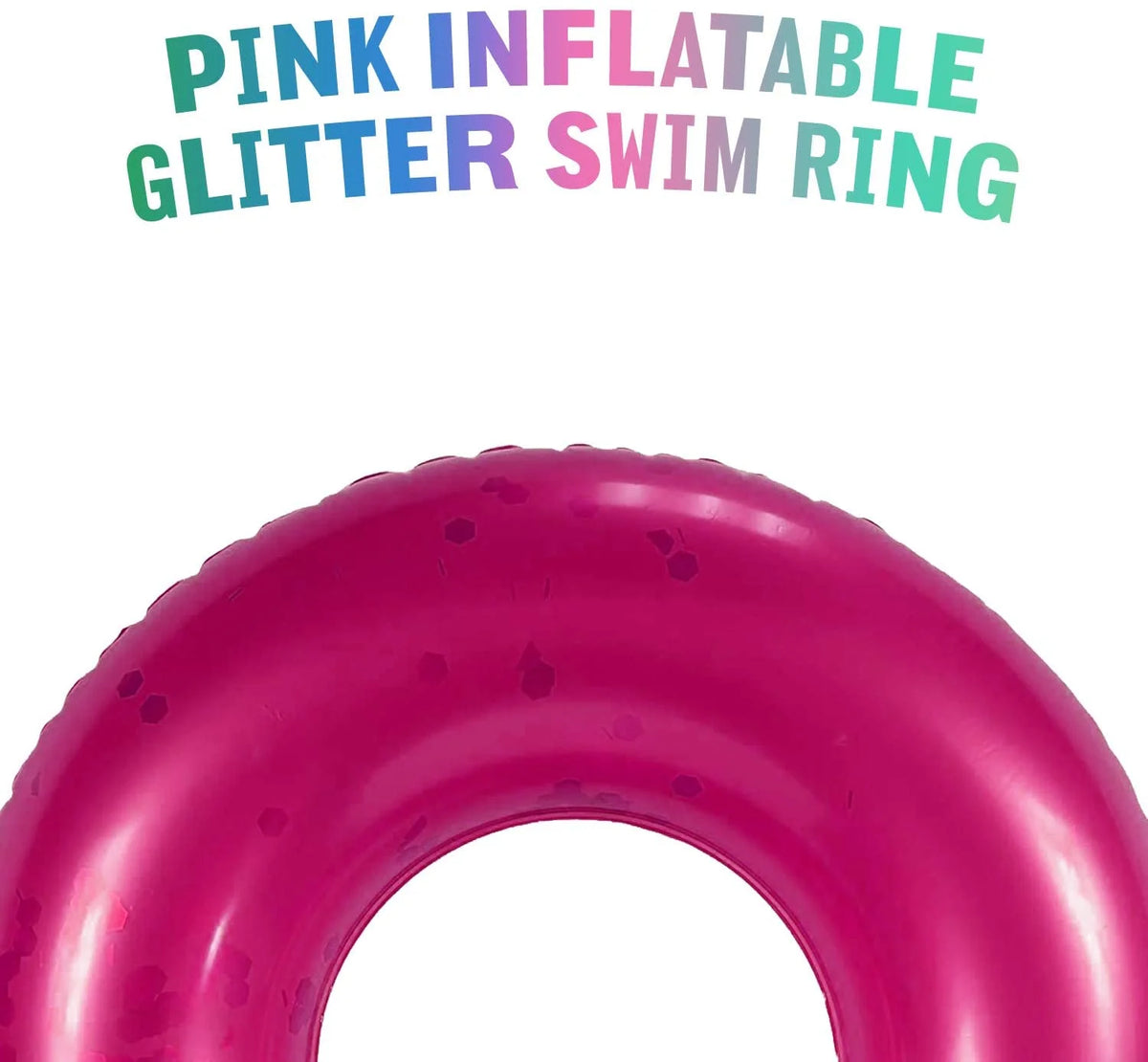 Pink Inflatable Pool Float with Glitter Inside, 36 Inch K651