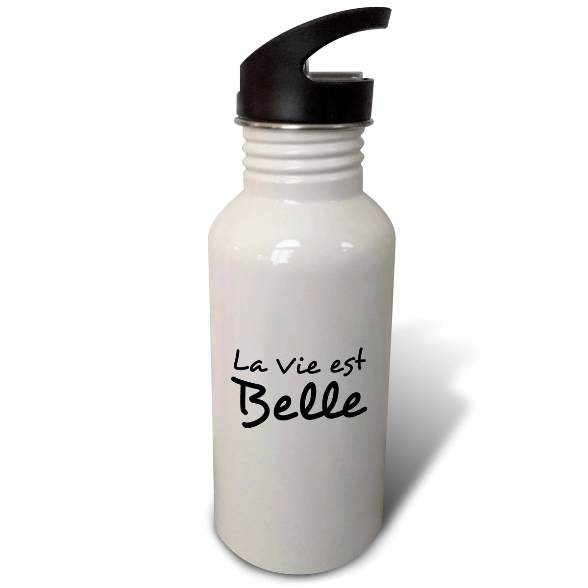 21 oz Black and White Sports Water Bottle S65568