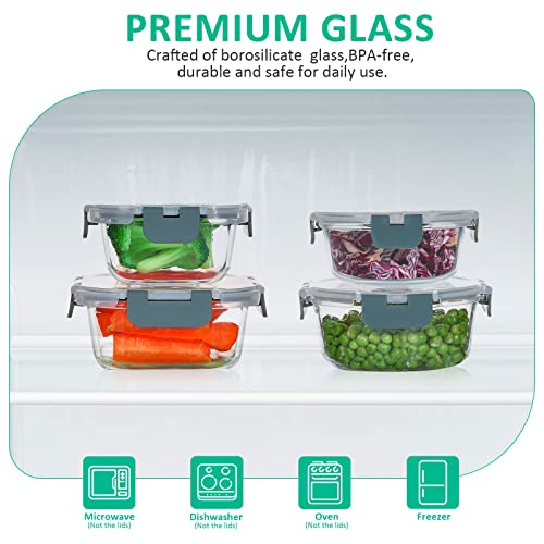 24 Pieces Glass Food Storage Containers Set with Lids F133654