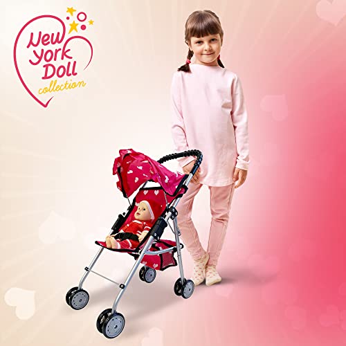 Pink Baby Doll Stroller with Crib Furniture Playset E194