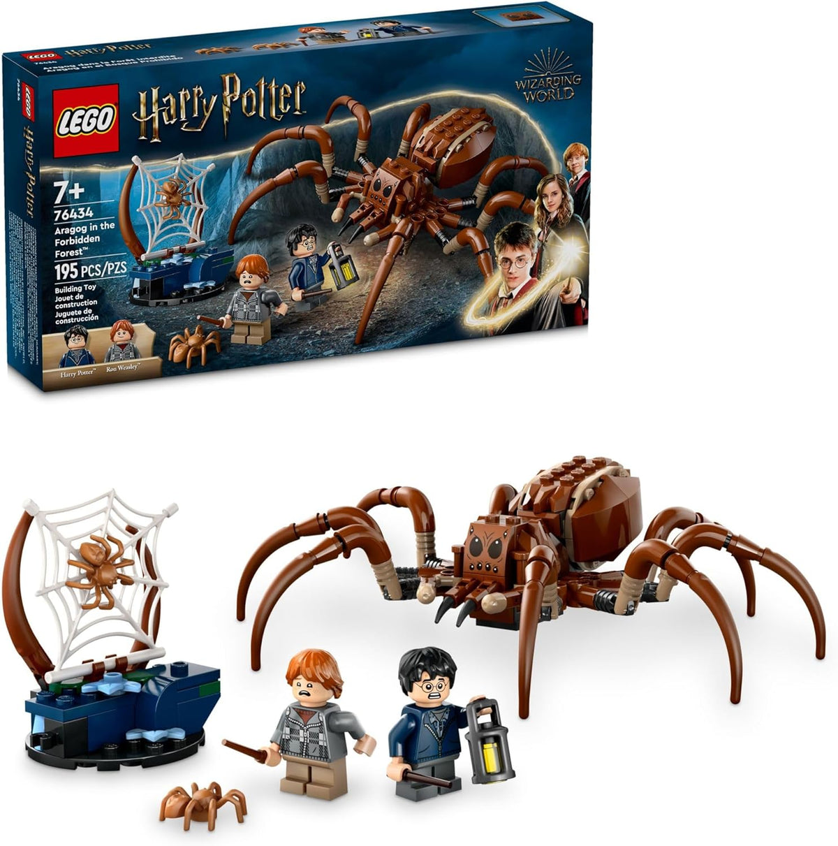 LEGO Harry Potter Aragog in The Forbidden Forest Spider Toy Playset with 2 Minifigures V71681