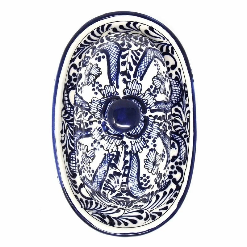 Handmade Blue Pottery Butter Dish X768677