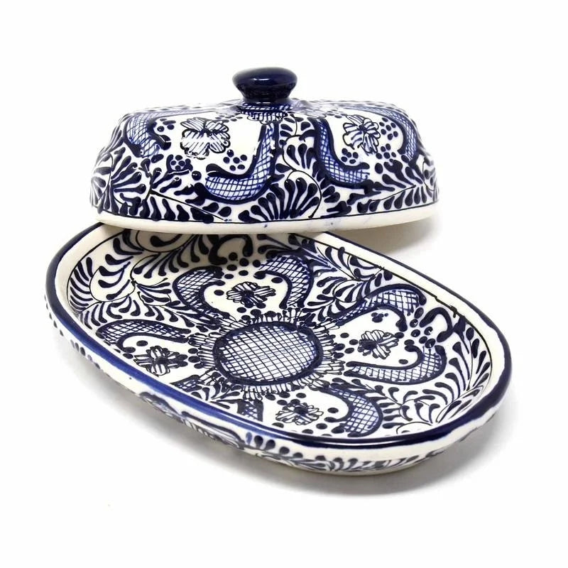 Handmade Blue Pottery Butter Dish X768677