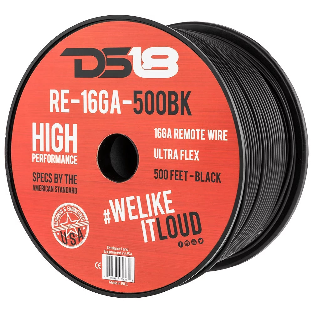 16 Gauge 500' Feet Red Primary Remote Wire 12V Auto Wiring Cable AWG Ultra Flex Spool Q7901