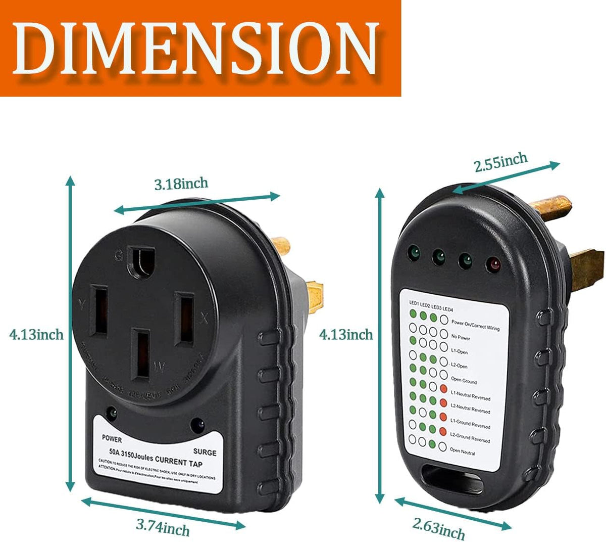 50 AMP Surge Protector and Circuit Analyzer Kit with LED Indicator Light E370