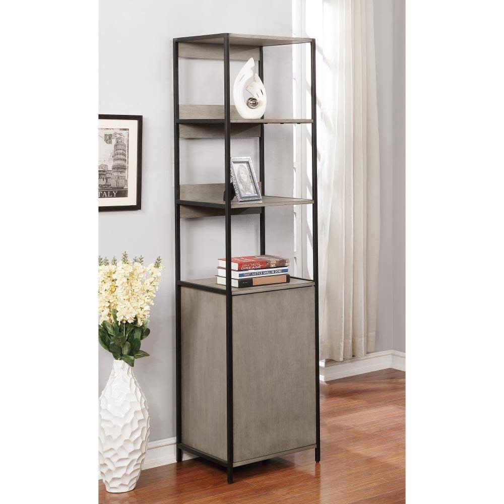 Gray Metal 5-Shelf Bookcase X70910