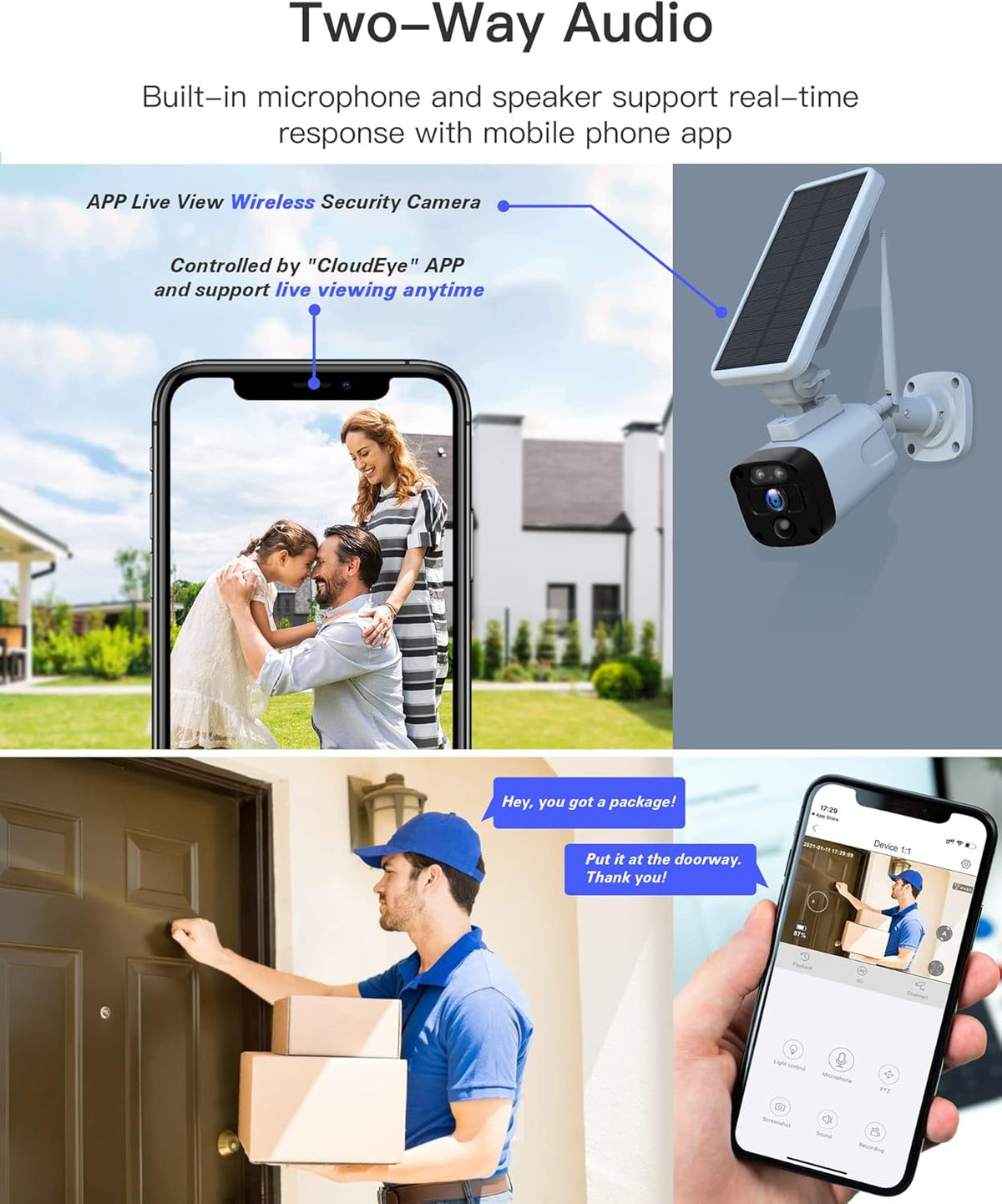 2K Solar Wireless Security Camera System with 3 WiFi Cameras F88830