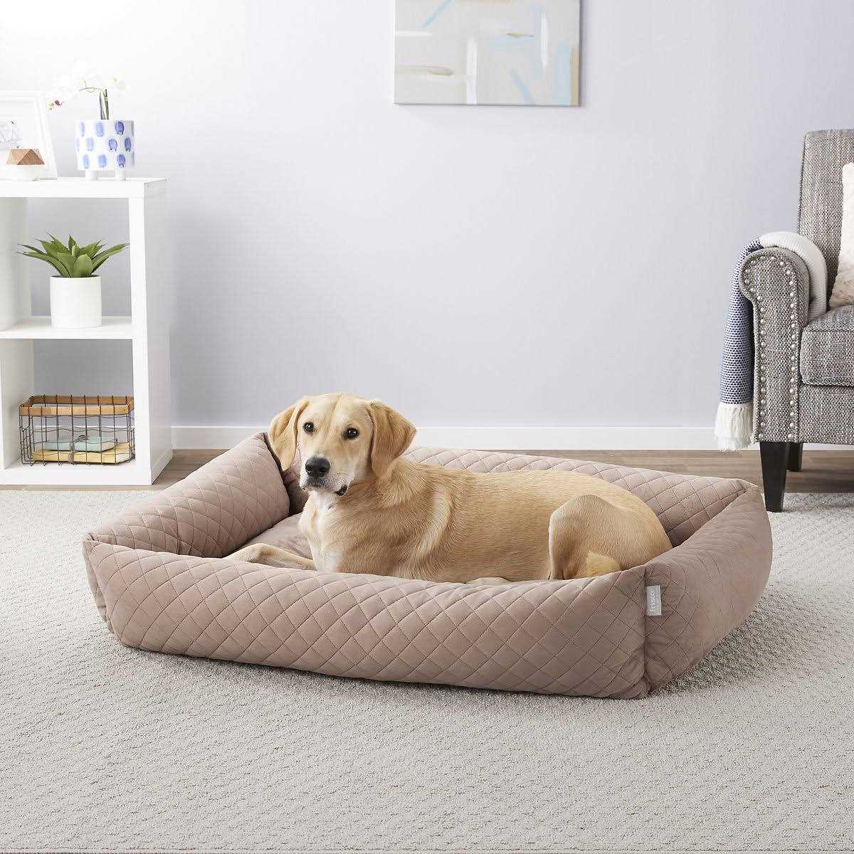 Velvet Rectangular Bolster Cat Dog Bed R8225
