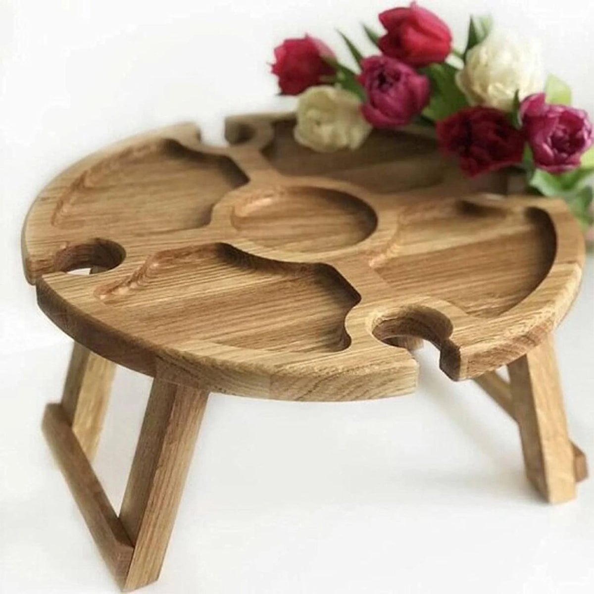 Wooden Round Folding Table O84196