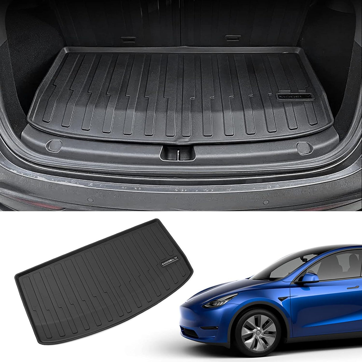 Tesla Model Y 2020 2021 2022 Trunk Mats Cargo Liners All Weather Three Trunk Mats Backrest Mats J30933