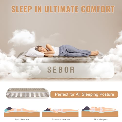 Queen Air Mattress with Built in Pump, 18" T358635
