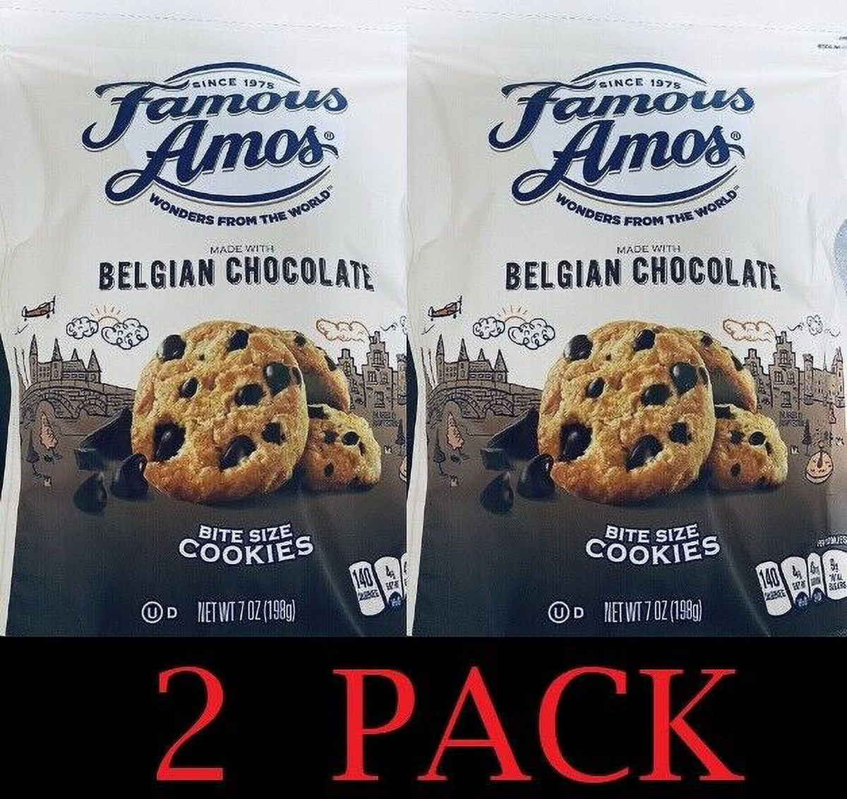 2 PACK Belgian Chocolate Chip Cookies 7 oz V710251