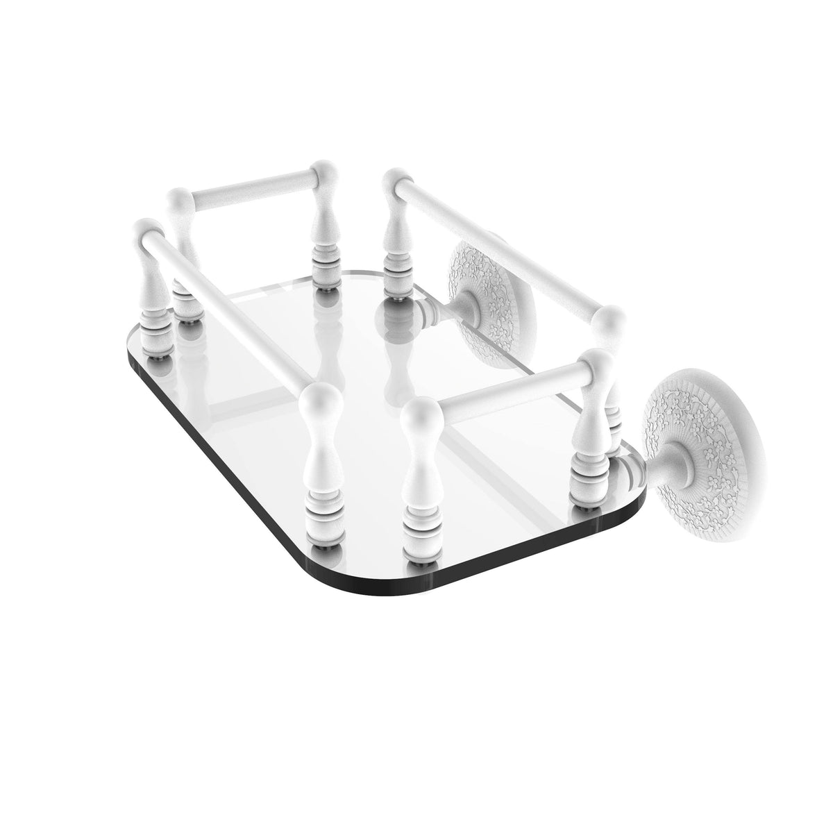 Matte Black Wall Mounted Glass Guest Towel Tray Y9604