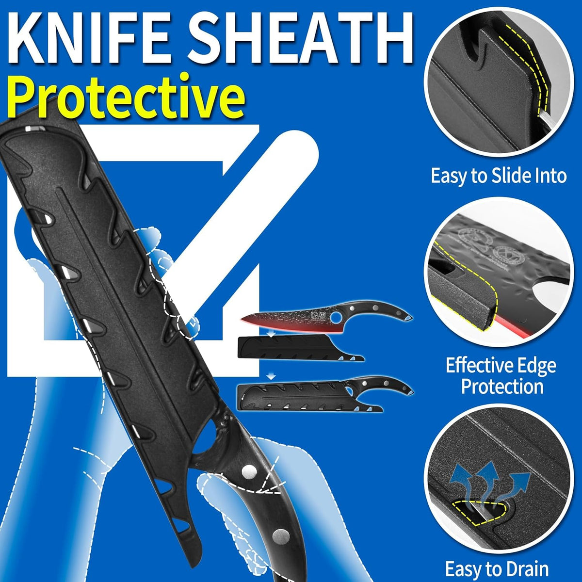 Professional Kitchen Knife Set with High-Carbon Steel Forged Blades, Chef's Knife, Cleaver, Carving Knife, Nakiri, Includes Carrying Bag & Poultry Scissors I93853