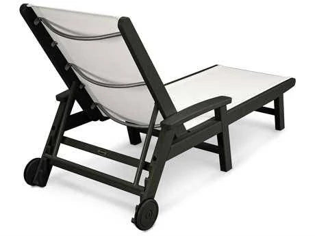 Navy Blue Sling Wheel Chaise G1428