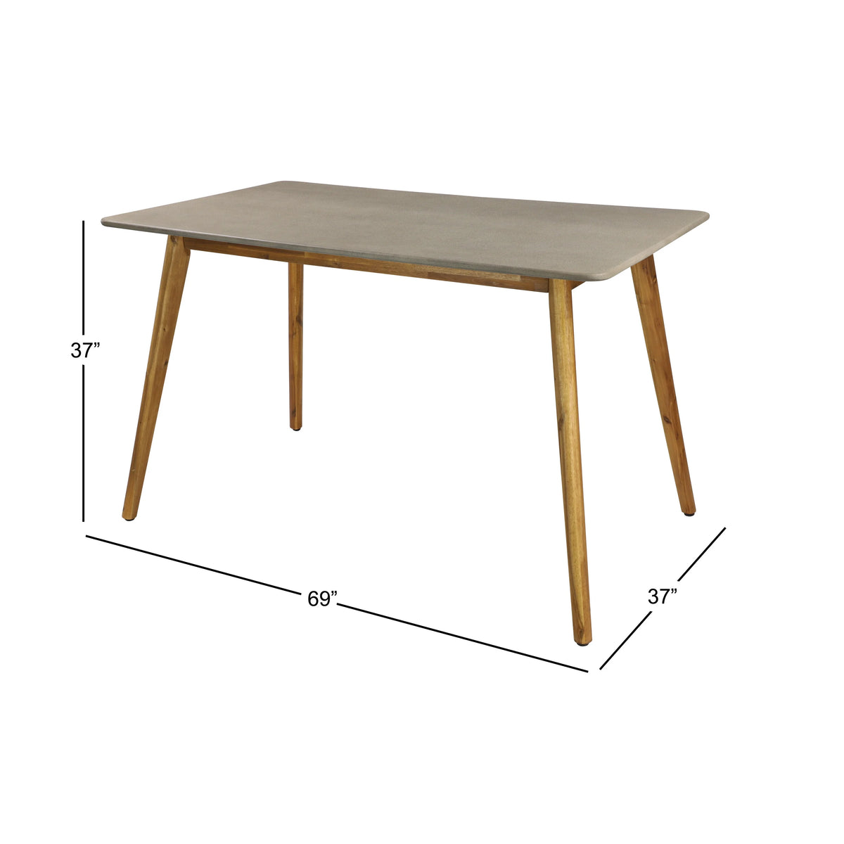Grey Wood Outdoor Dining Table A659