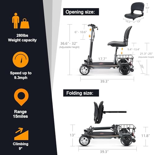 4 Wheeled Lightweight Foldable Mobility Scooter H429488