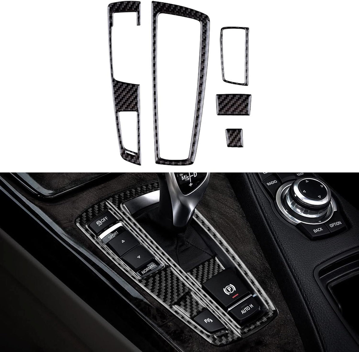 Carbon Fiber Car Gear Shift Panel Cover Trim D2517
