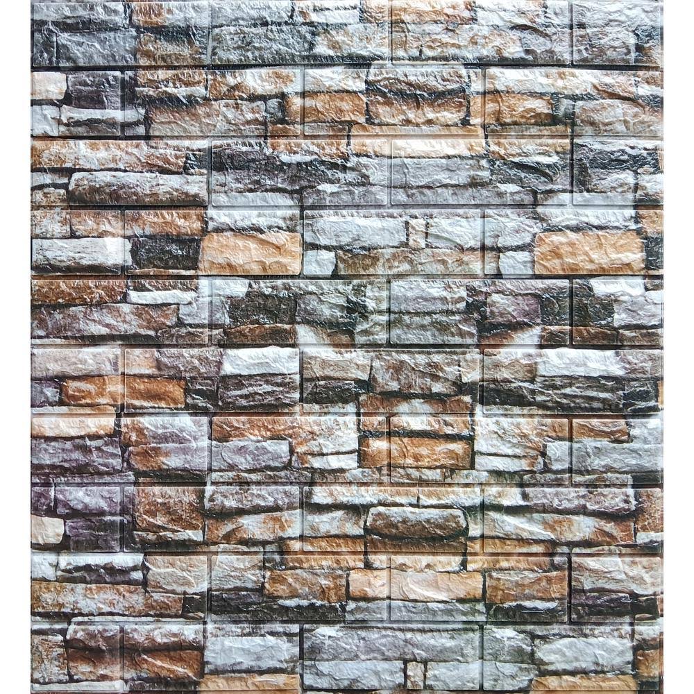 Peel & Stick Multicolored Faux Bricks Wall Paneling S836